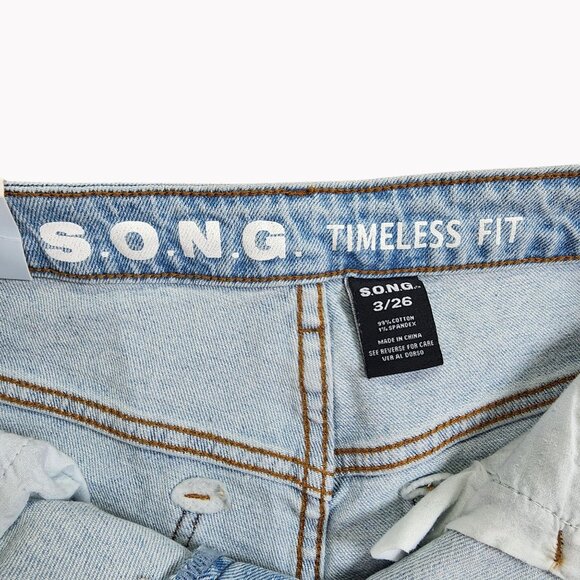 SONG Timeless Fit womens 3/26 Comfort Vintage Stretch Distressed Jeans New - Picture 3 of 12
